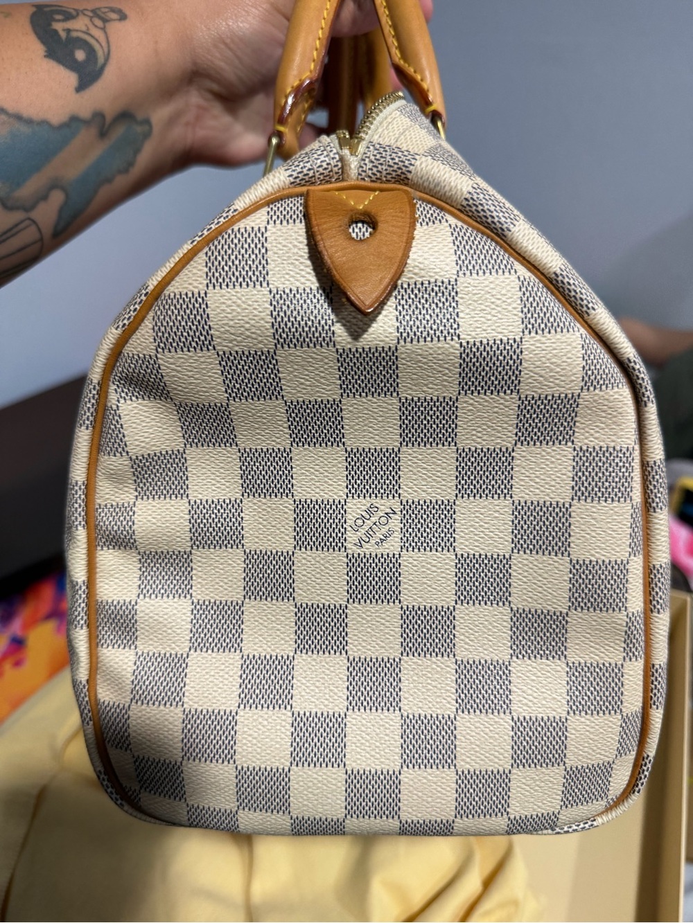 LOUIS VUITTON DAMIER AZUR SPEEDY 30 - AUTHENTIC W/COA BOX AND DUSTY. Giftable - Picture 7 of 15